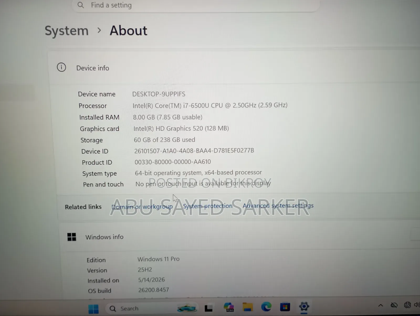 Laptop Lenovo ThinkPad T470 8GB Intel Core i7 SSD 250GB