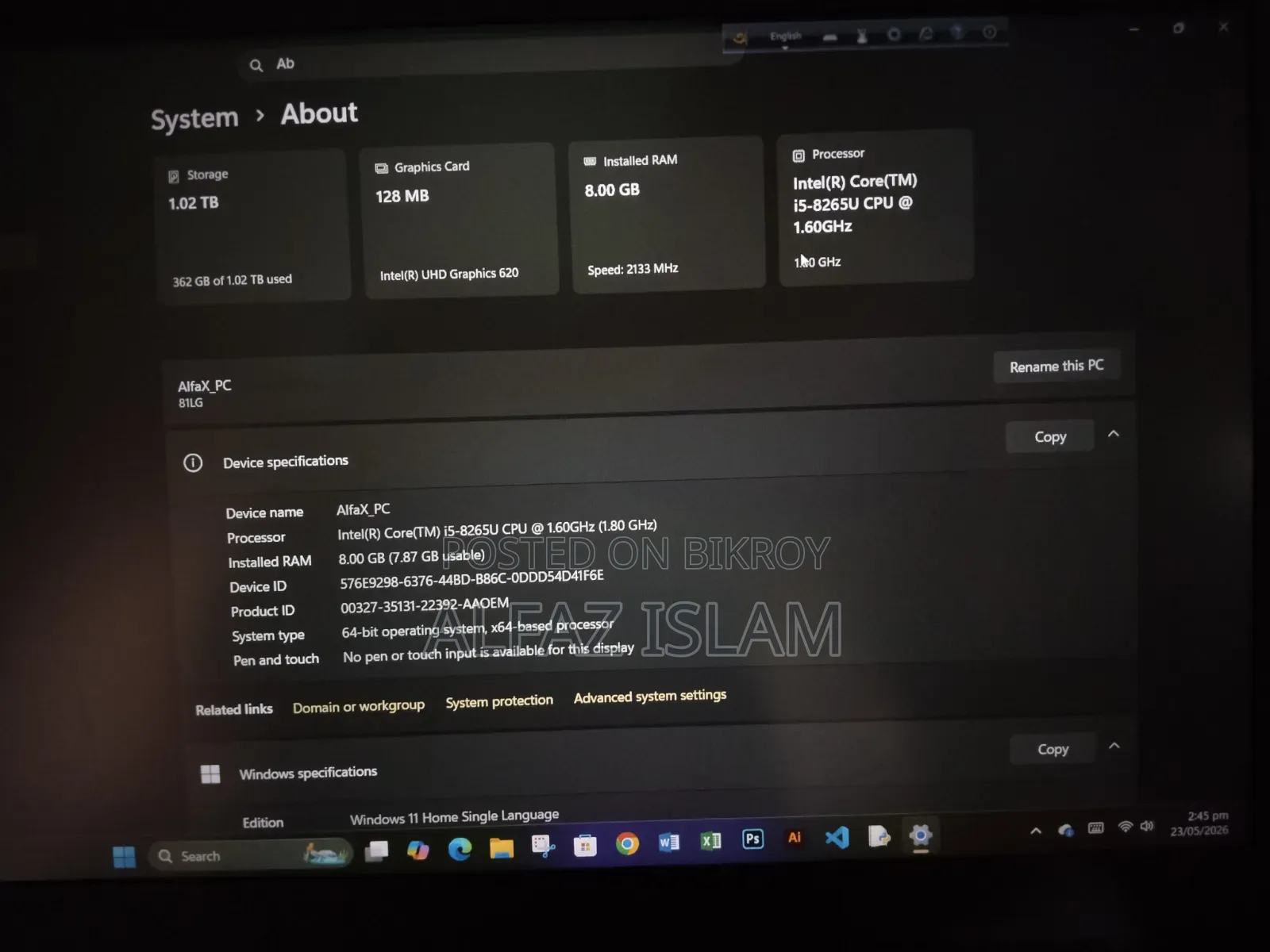 Laptop Lenovo IdeaPad L340 8GB Intel Core I5 HDD+SSD 1T