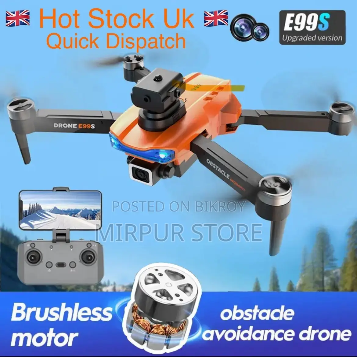 Brushless Motor Drone Camera E99s