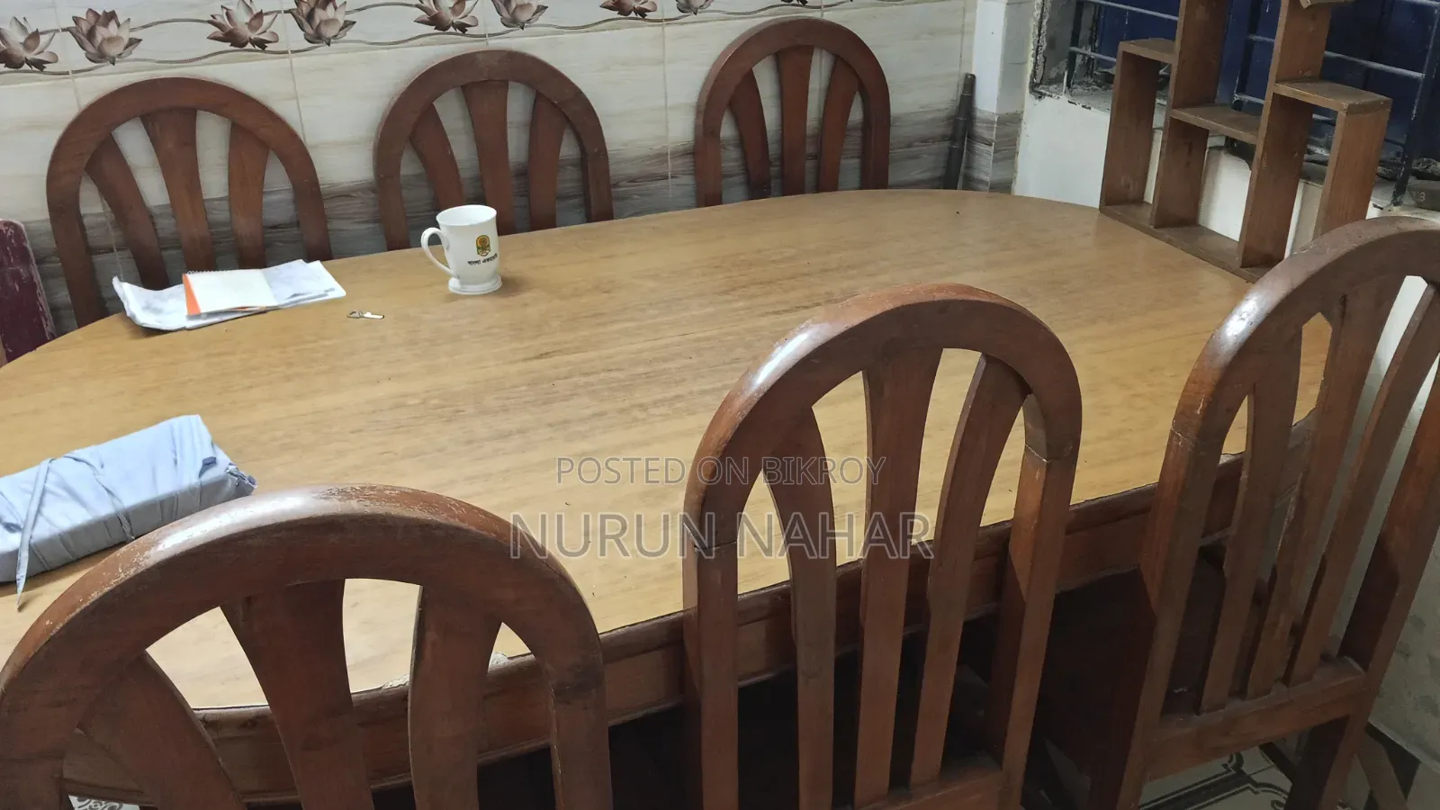 Dining Table. Six Chairs. Made of Teak Wood.