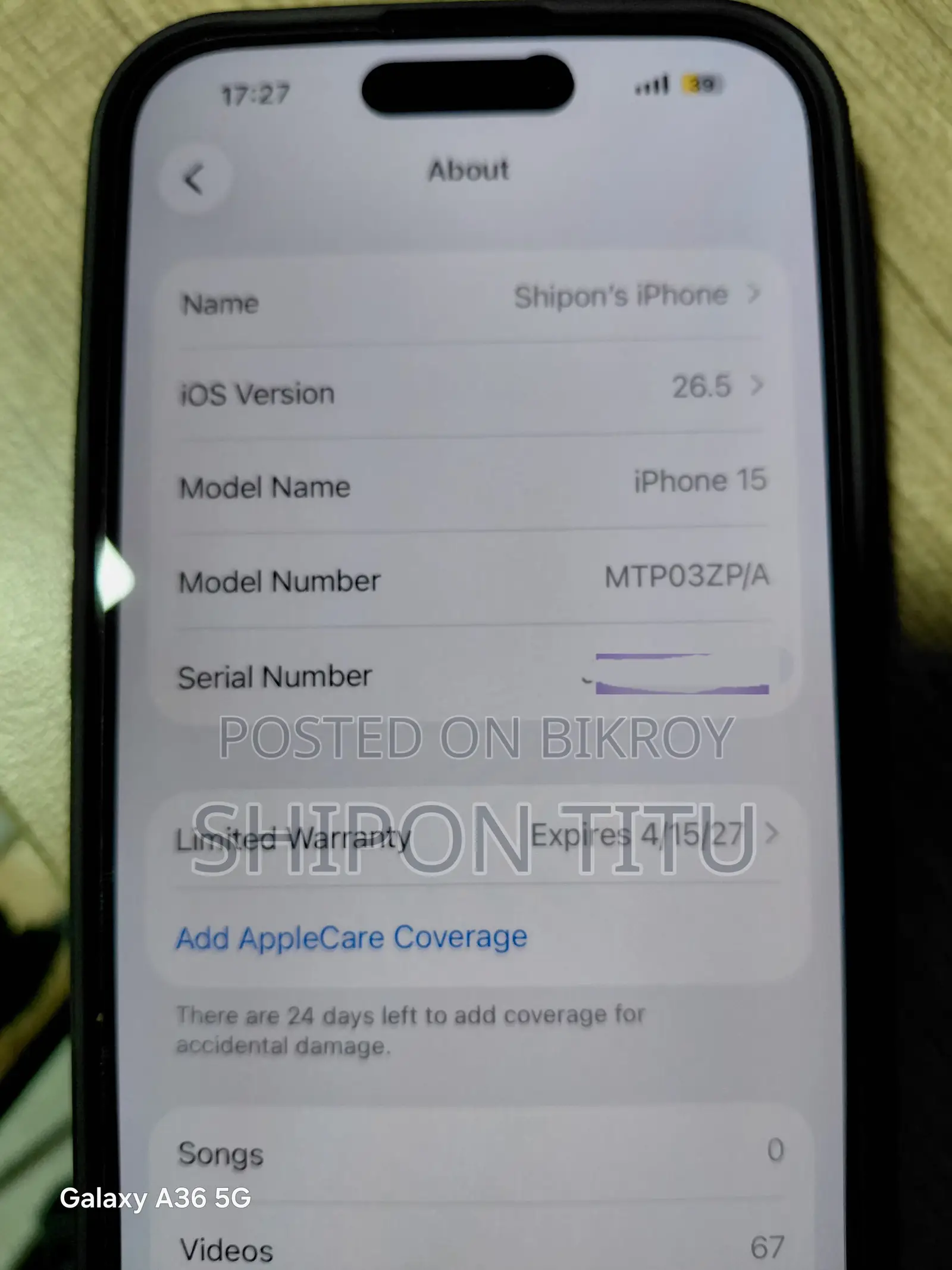 Apple iPhone 15 128 GB Black