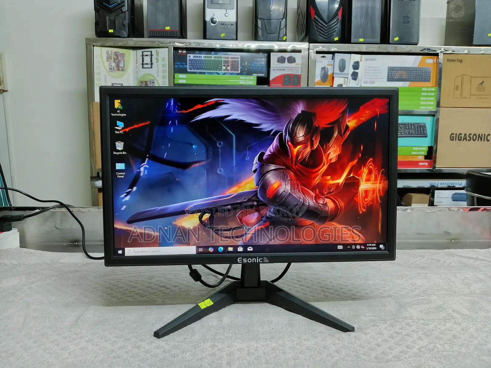 Esonic 19" Hd Wide Screen Led Monitor HDMI + VGA Supported