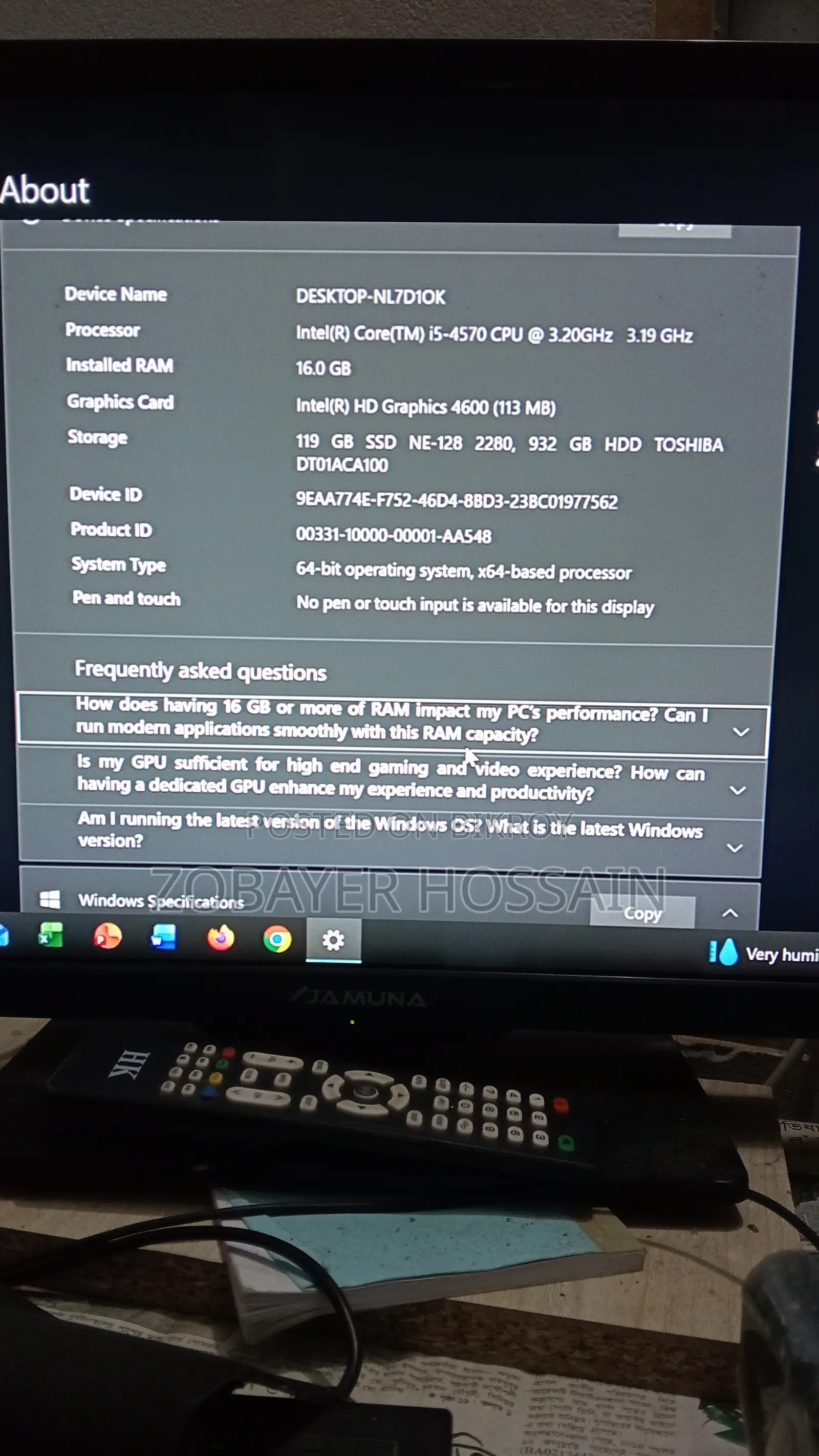 Desktop Computer 16GB Intel Core I5 HDD 1T