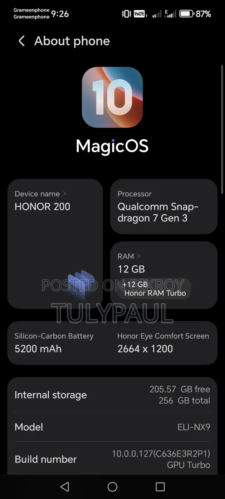 Honor 200 256 GB Gray