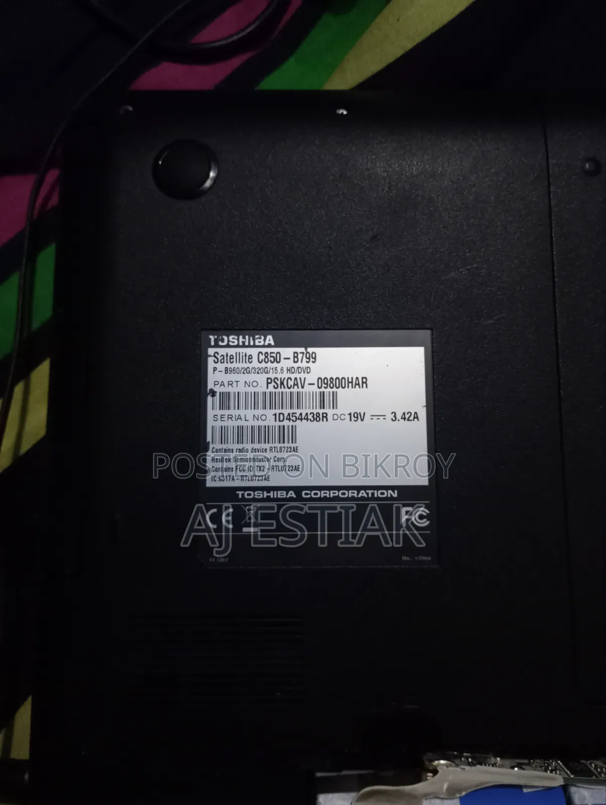 Laptop Toshiba 8GB Intel Core I5 HDD 500GB