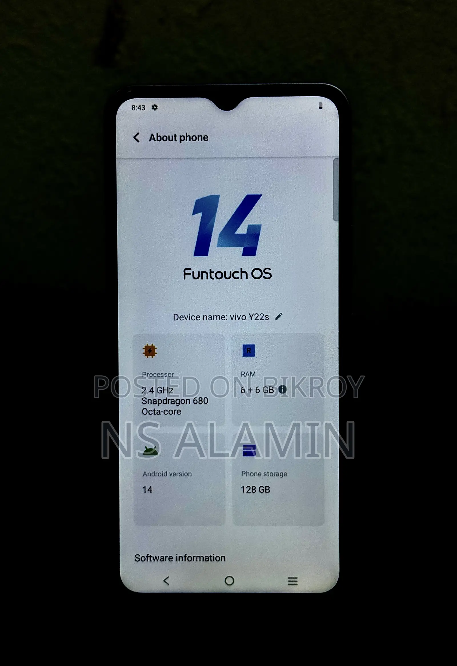 Vivo Y22s 128 GB Blue