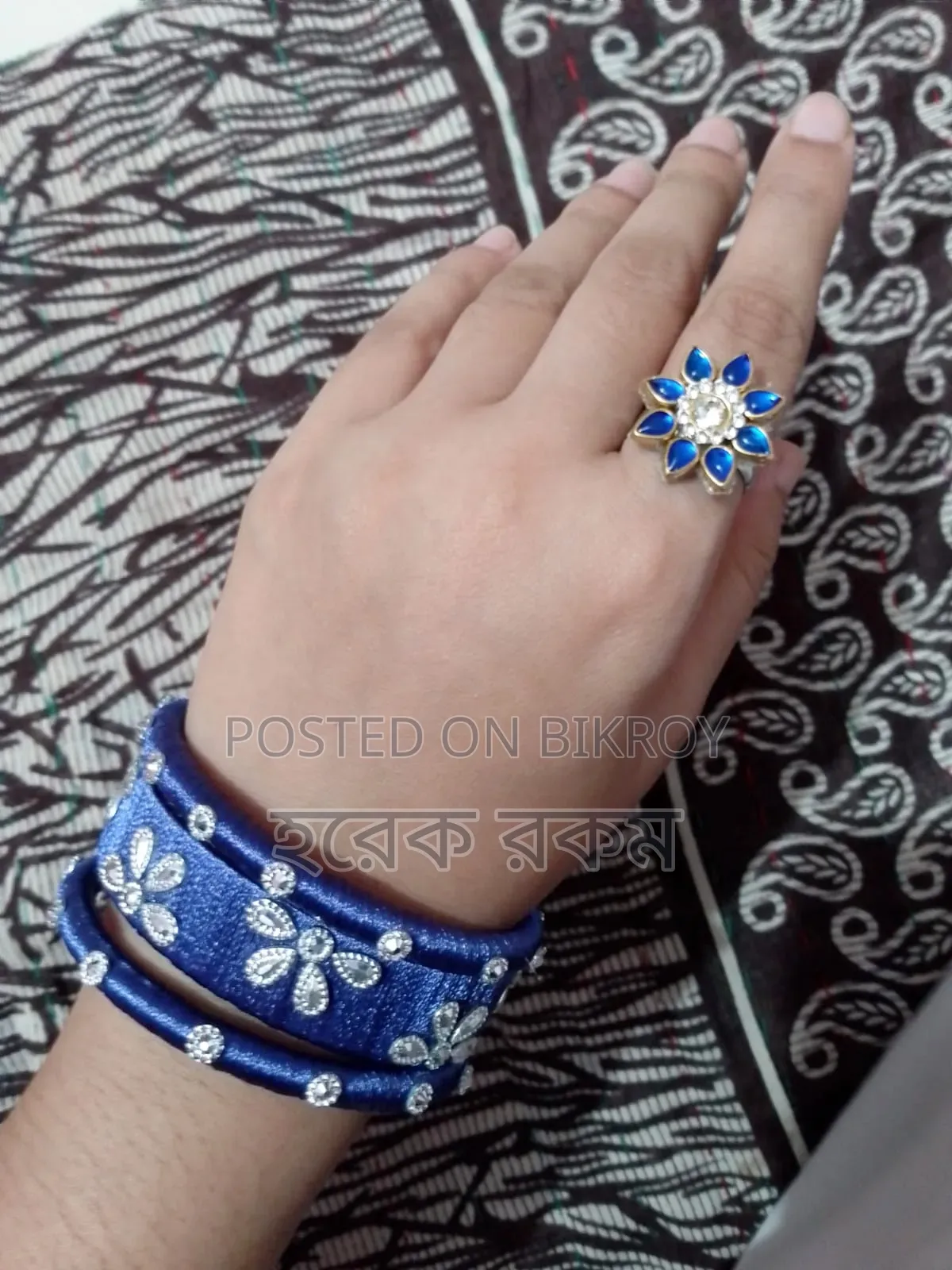 Stylish Handmade Bangle, Ring, and Earring Combo Set
