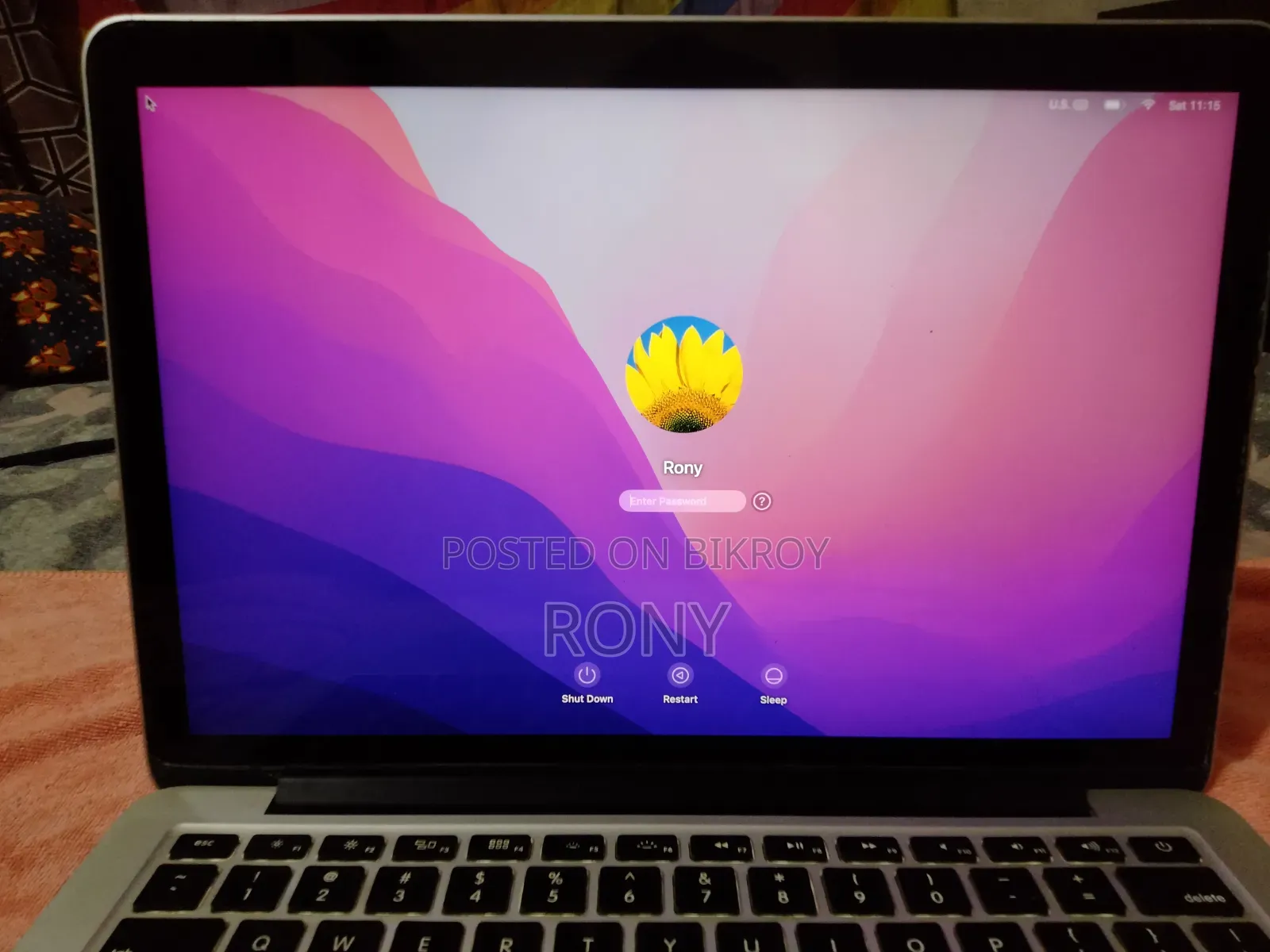 Laptop Apple MacBook Pro 2015 8GB Intel Core I5 SSD 500GB