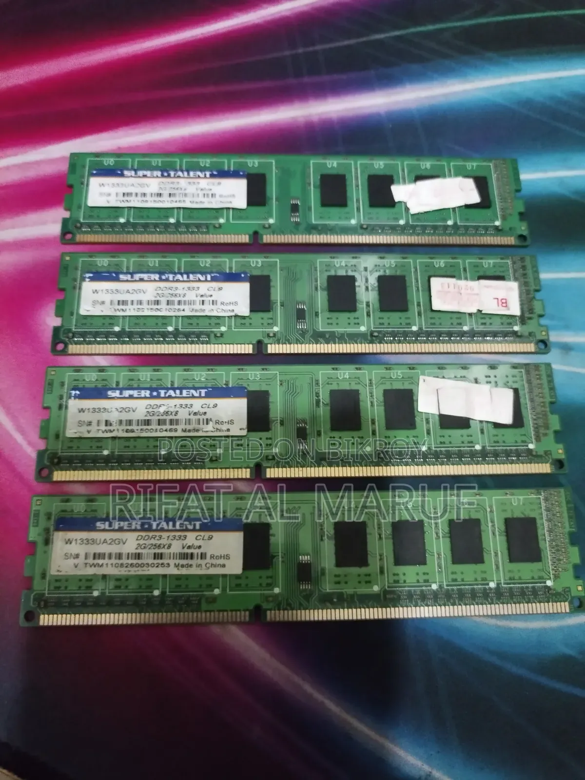 Used 2GB*4 - 8GB DDR3 RAMs for Sale