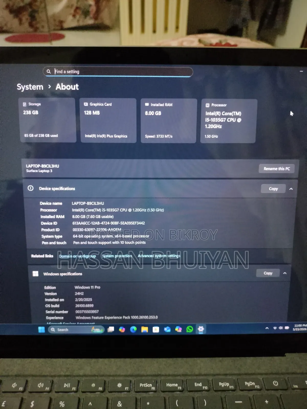 Laptop Microsoft Surface Laptop 3 8GB Intel Core i5 SSD 256GB
