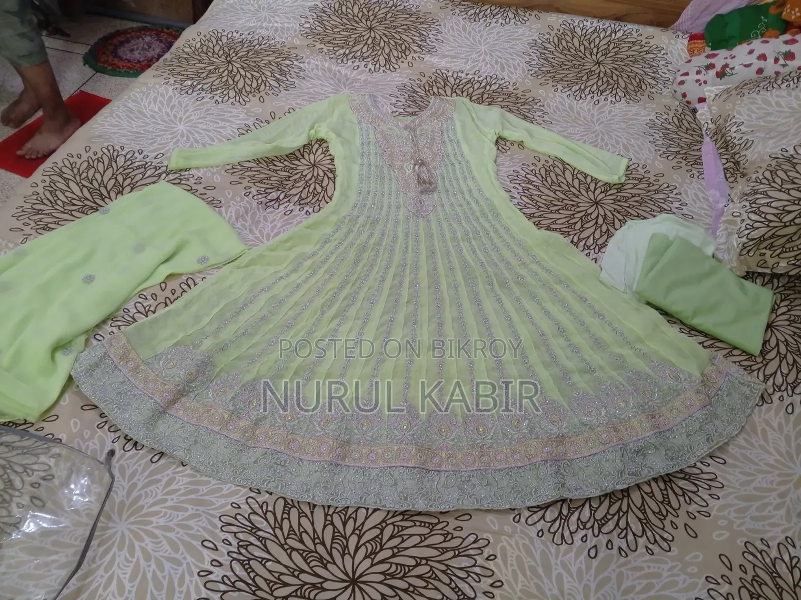Lemon-Colored Anarkali Dress