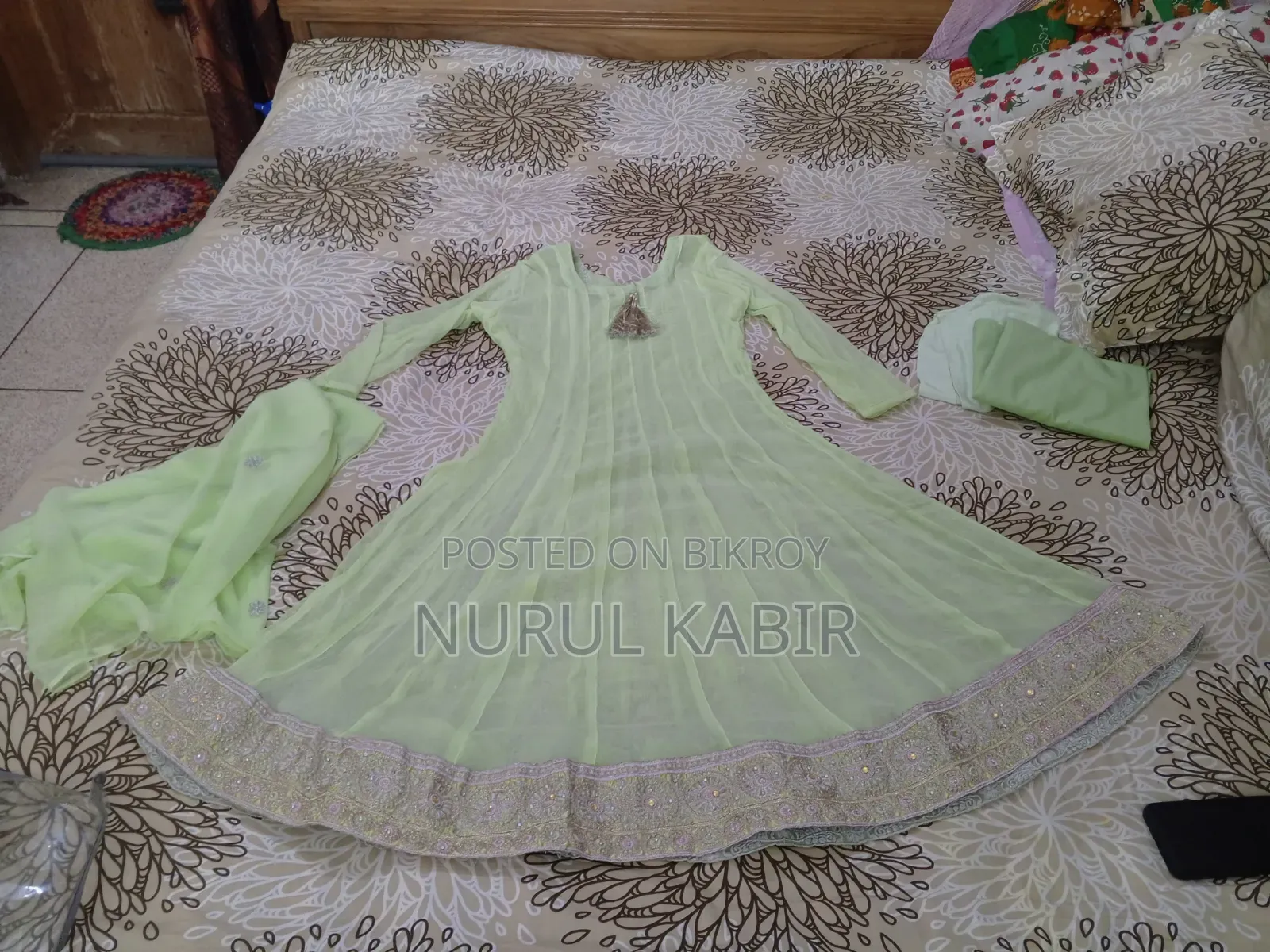 Lemon-Colored Anarkali Dress