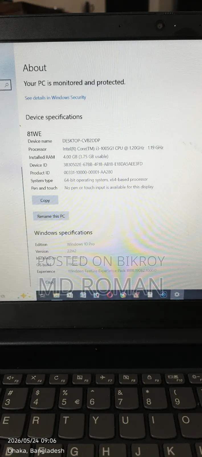 Laptop Lenovo Ideapad 3 4GB Intel Core I3 HDD+SSD 256GB