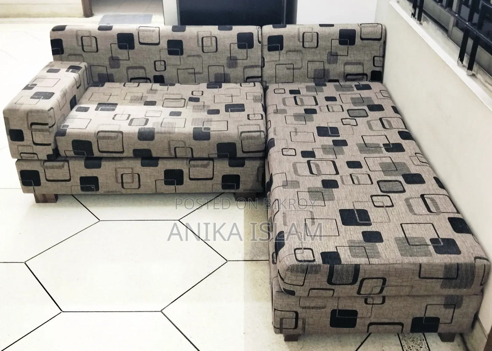 L Shape Wooden Sofa