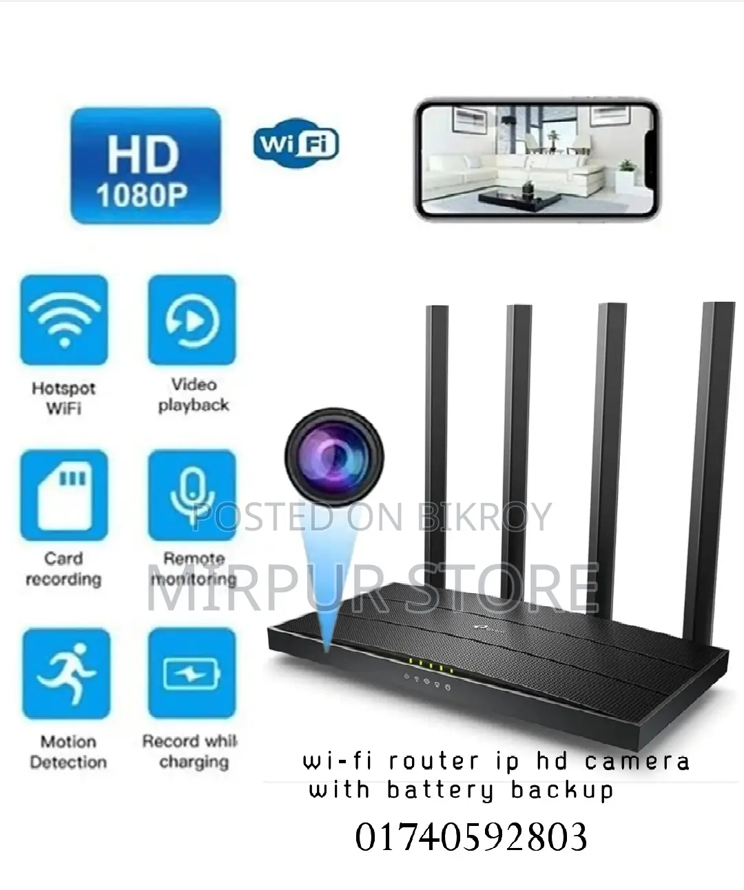 Wi-fi Router Spy Ip Camera