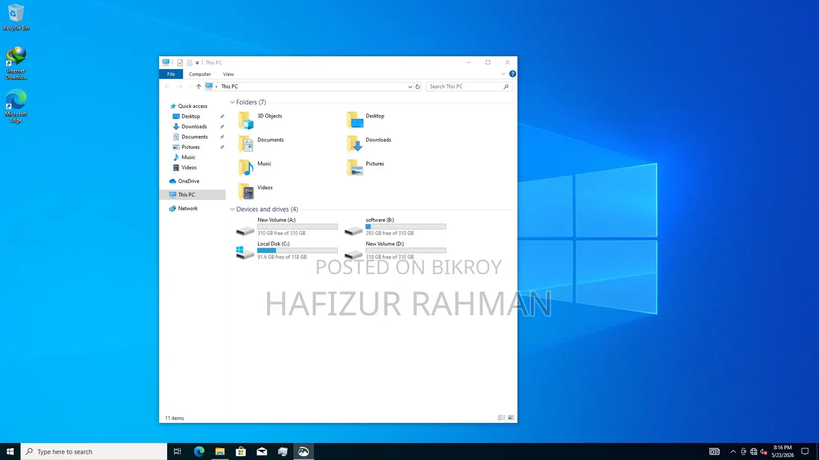 Desktop Computer 8GB Intel Core i5 HDD 1T
