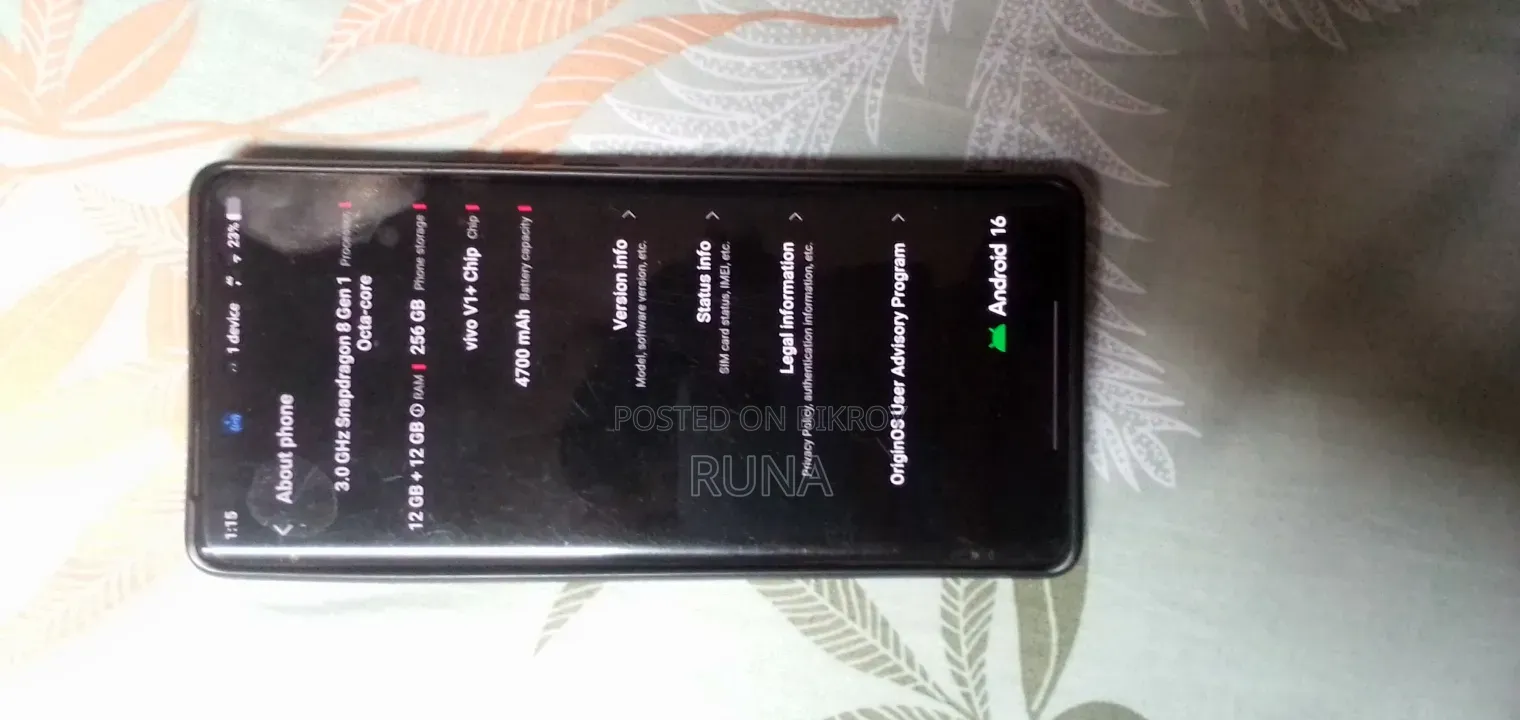 Vivo X80 256 GB Black
