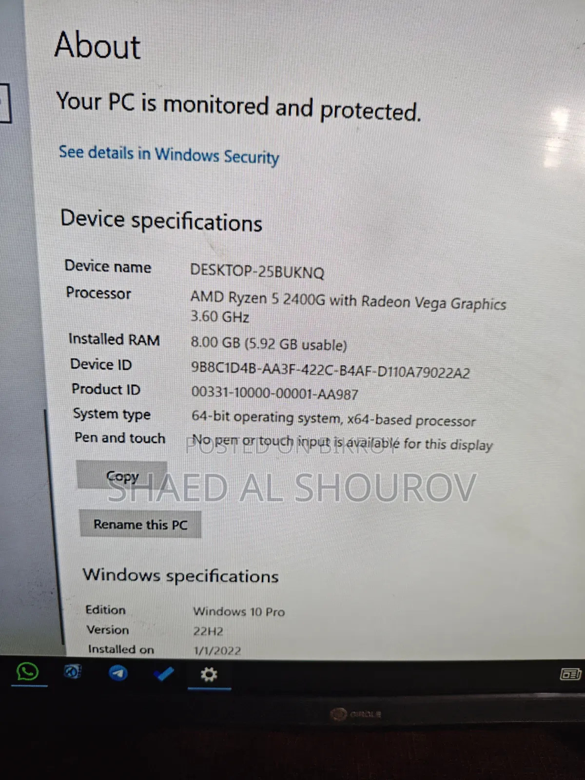 Desktop Computer 8GB AMD Ryzen SSD 128GB