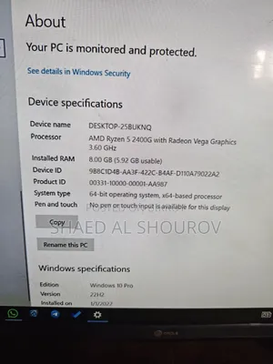 Desktop Computer 8GB AMD Ryzen SSD 128GB