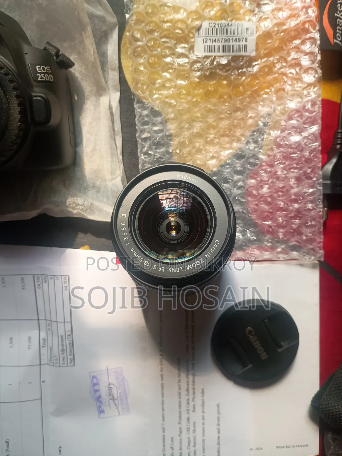 Canon Eos 250d DSLR Camera (Full Set for Sale)