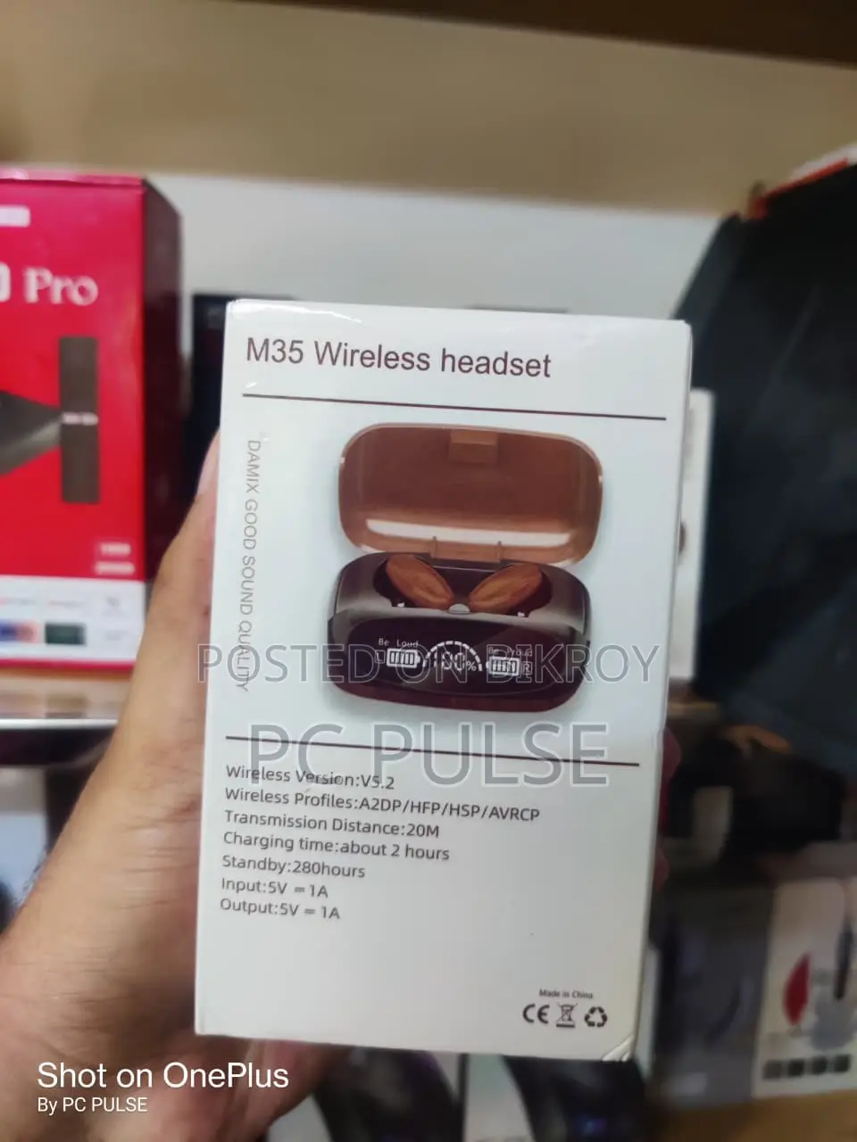 M35 Premium Wireless Earbuds (Wood Texture Edition) – Brand New