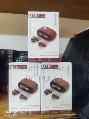 M35 Premium Wireless Earbuds (Wood Texture Edition) – Brand New
