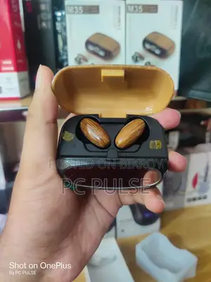 M35 Premium Wireless Earbuds (Wood Texture Edition) – Brand New