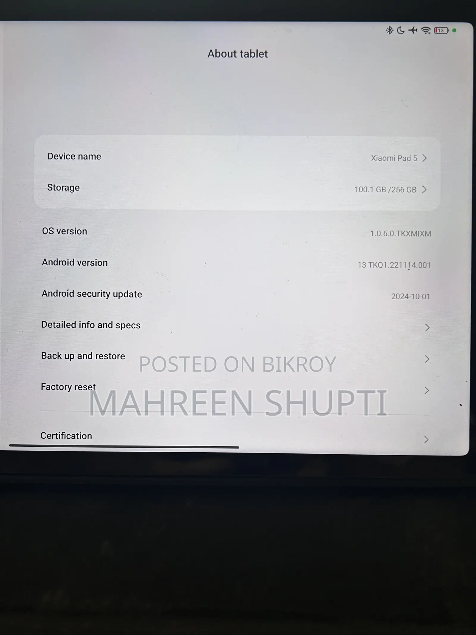 Xiaomi Pad 5 256 GB Black