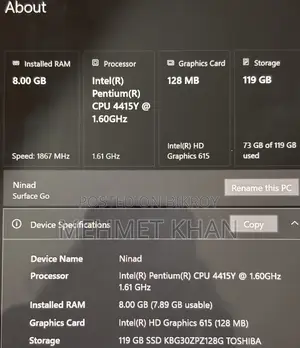 Microsoft Surface Go 128 GB Silver