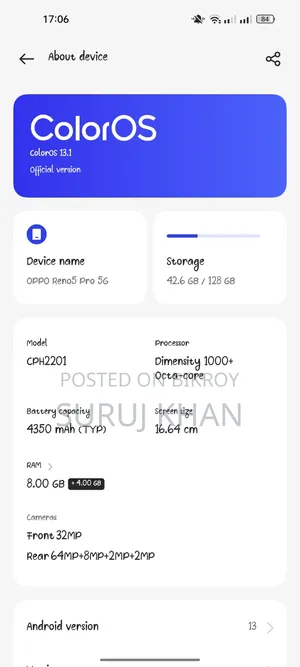 Oppo Reno 5 128 GB Rose Gold