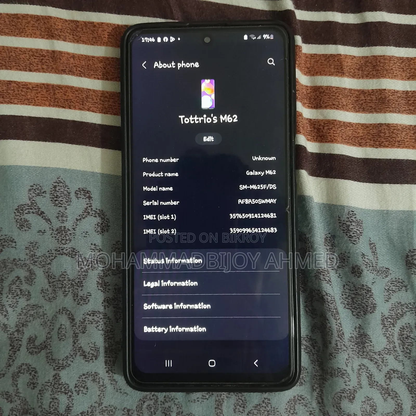 Samsung Galaxy M62 128 GB Black
