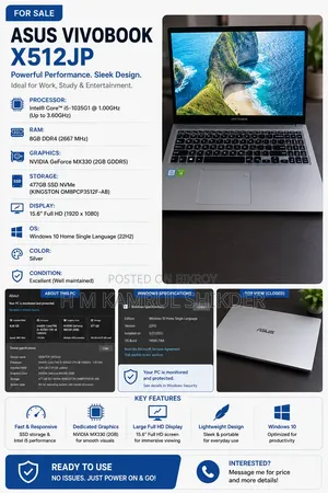 Laptop Asus VivoBook X540SA 8GB Intel Core I5 SSD 512GB