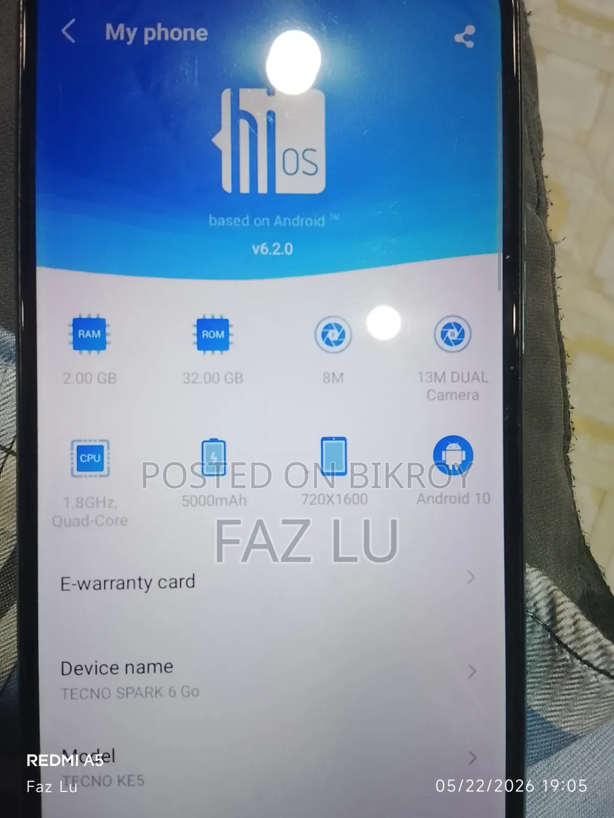 Tecno Spark 6 Air 32 GB Blue
