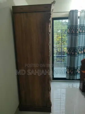 Chittagong Teak Wood Hand-Carved 2-Door Almirah – Like New