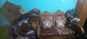 Teak Wood Sofa (One 2-seater and one 1-seater)