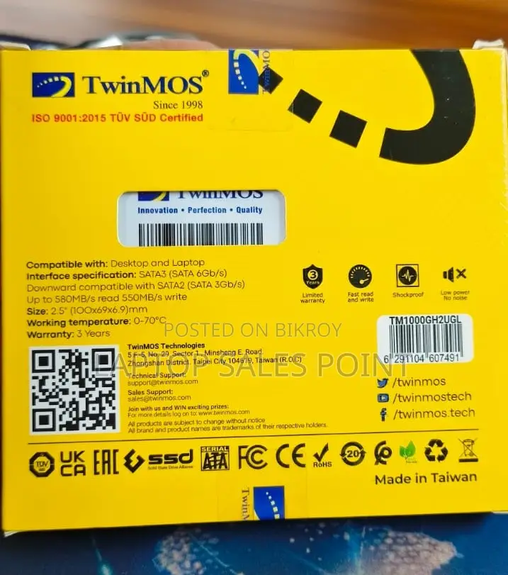 Twinmos Hyper H2 Ultra 1tb 2.5 Inch Sata Iii SSD