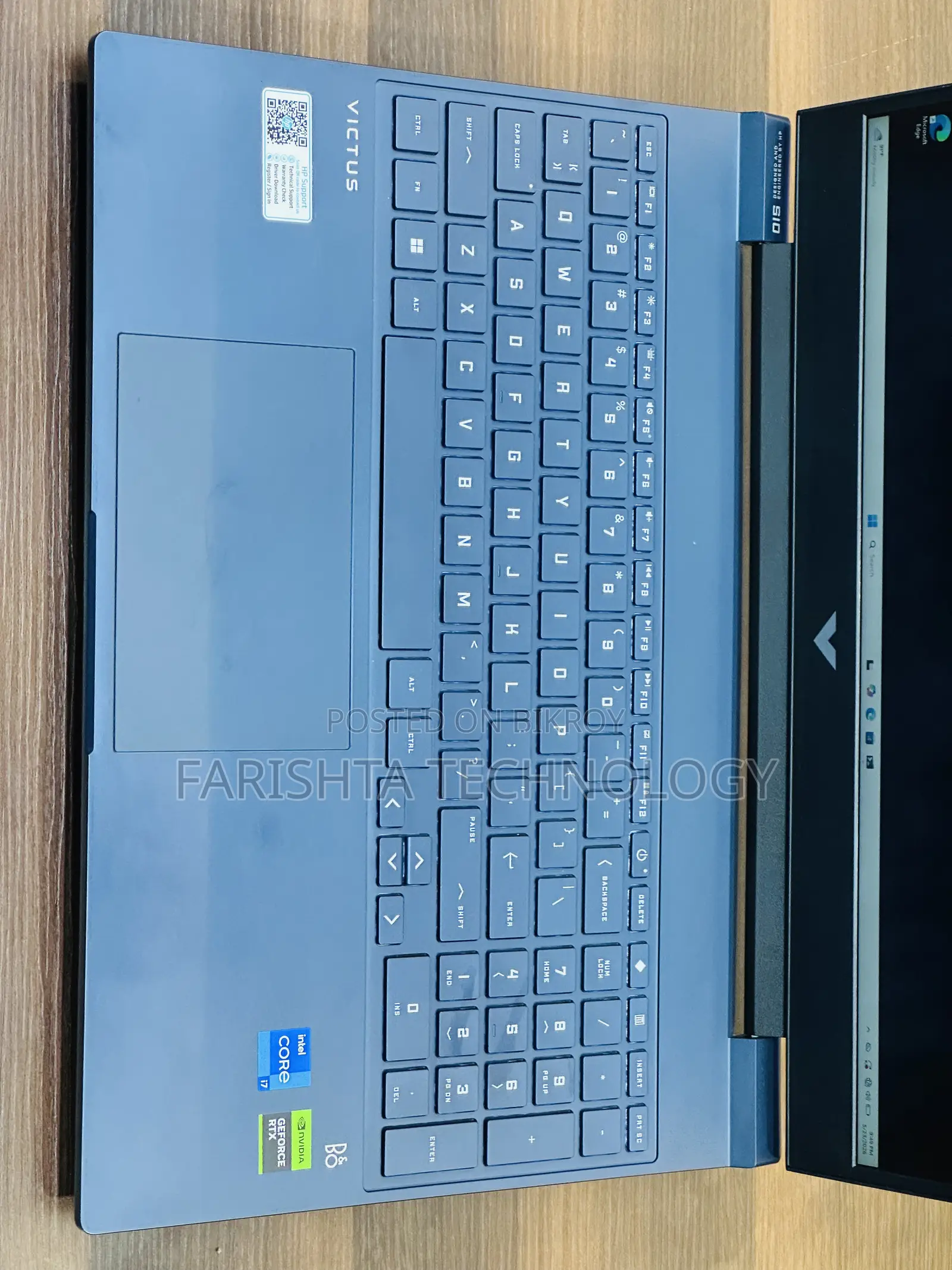 ল্যাপটপ HP Victus 15 16GB Intel Core I7 SSD 512GB