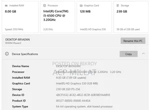 Desktop Computer 8GB Intel Core I5 SSD 256GB