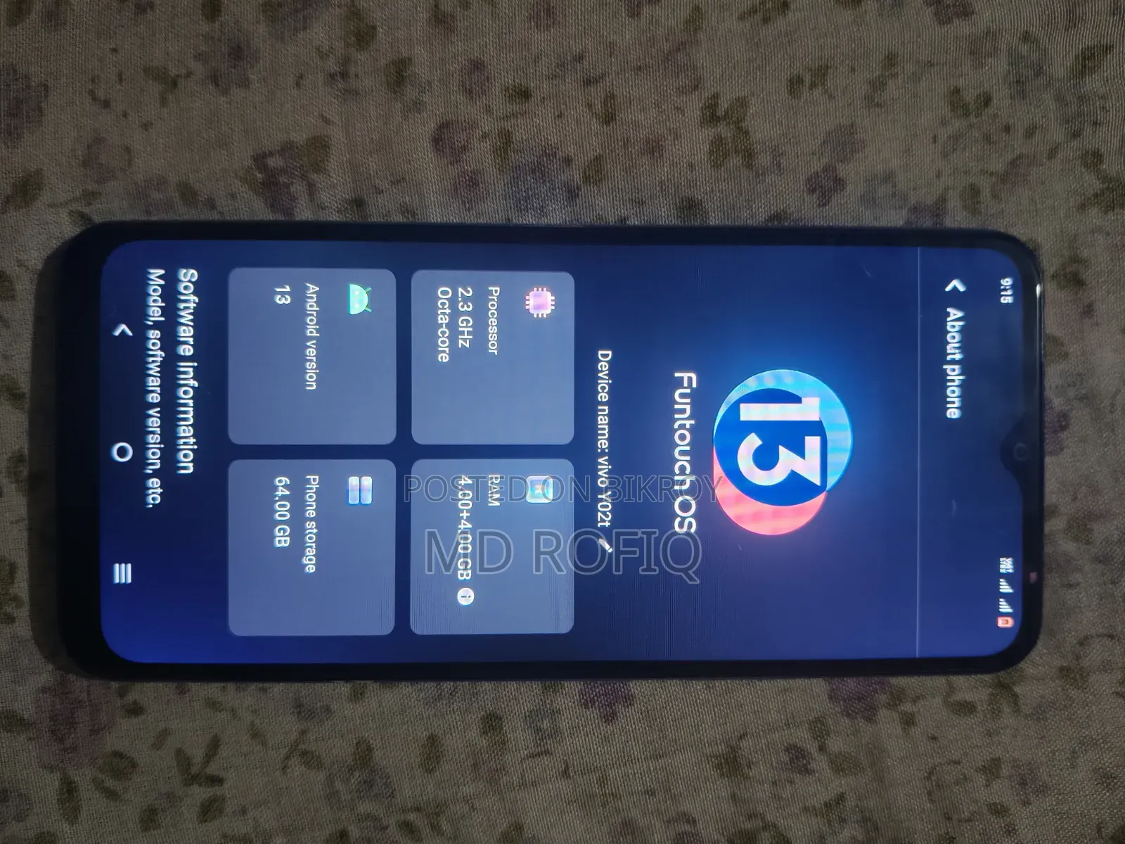 Vivo Y02t 64 GB Blue