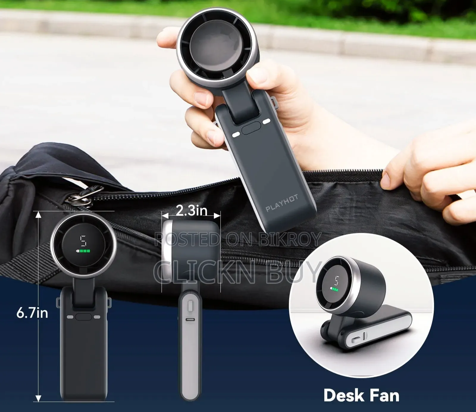 YT-M2030 Mini Rechargeable Fan (with light)