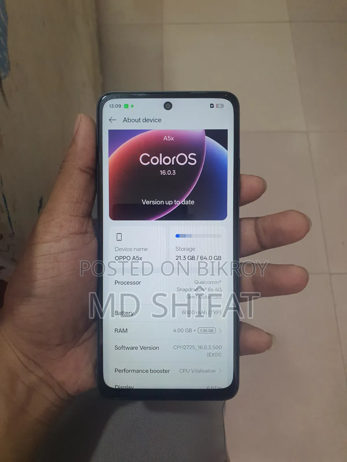 Oppo A5X 128 GB Blue