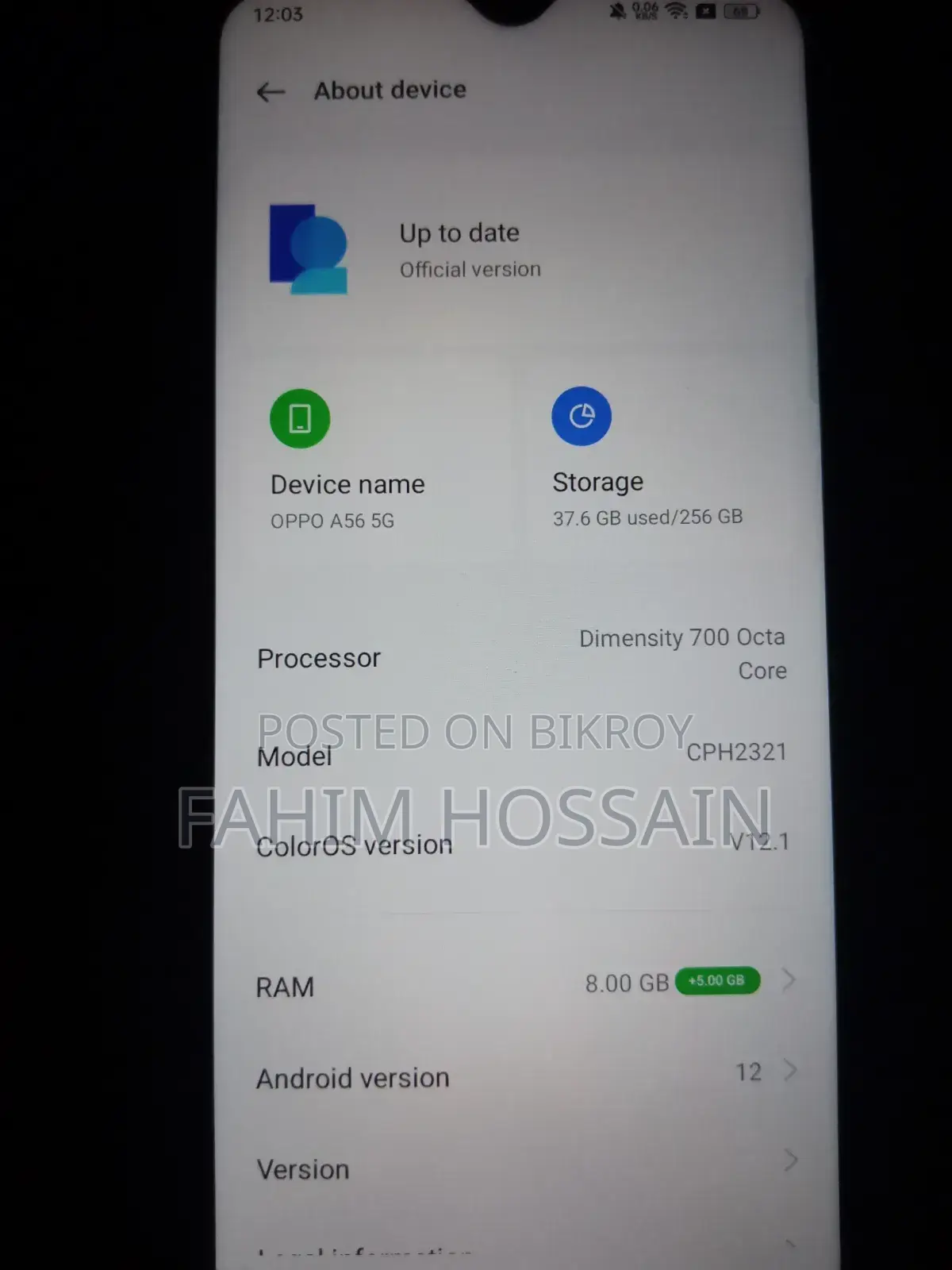 New Oppo A56 5G 256 GB Purple