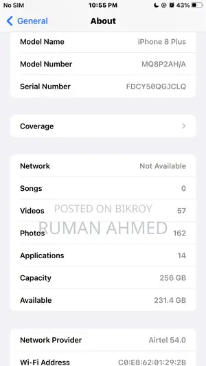 Apple iPhone 8 Plus 256 GB Black