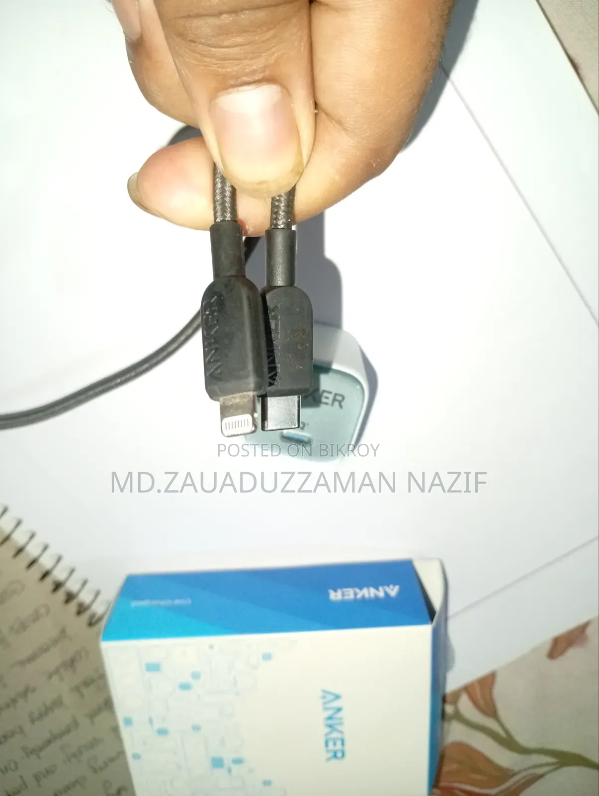 Anker 20 Watt Charger With Type C To Lightning Cable