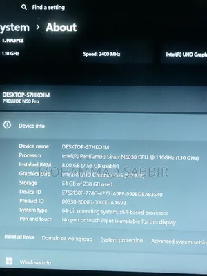 Laptop 8GB Intel Pentium SSD 128GB