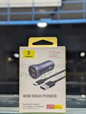 Baseus Usb-A+Usb-C কার চার্জার 40w