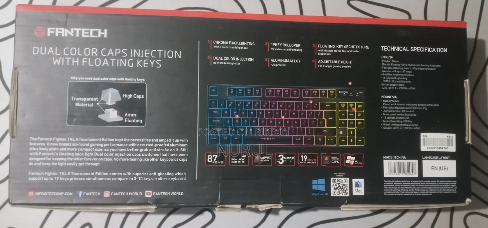 Fantech Fighter TKL Ii Keyboard for Sale!!