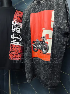 Premium DTF Print Acid Wash Black Drop Shoulder T-Shirt