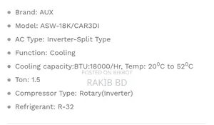 Aux 1.5 Ton Inverter AC | Full Intake | Official | Urgent Sell