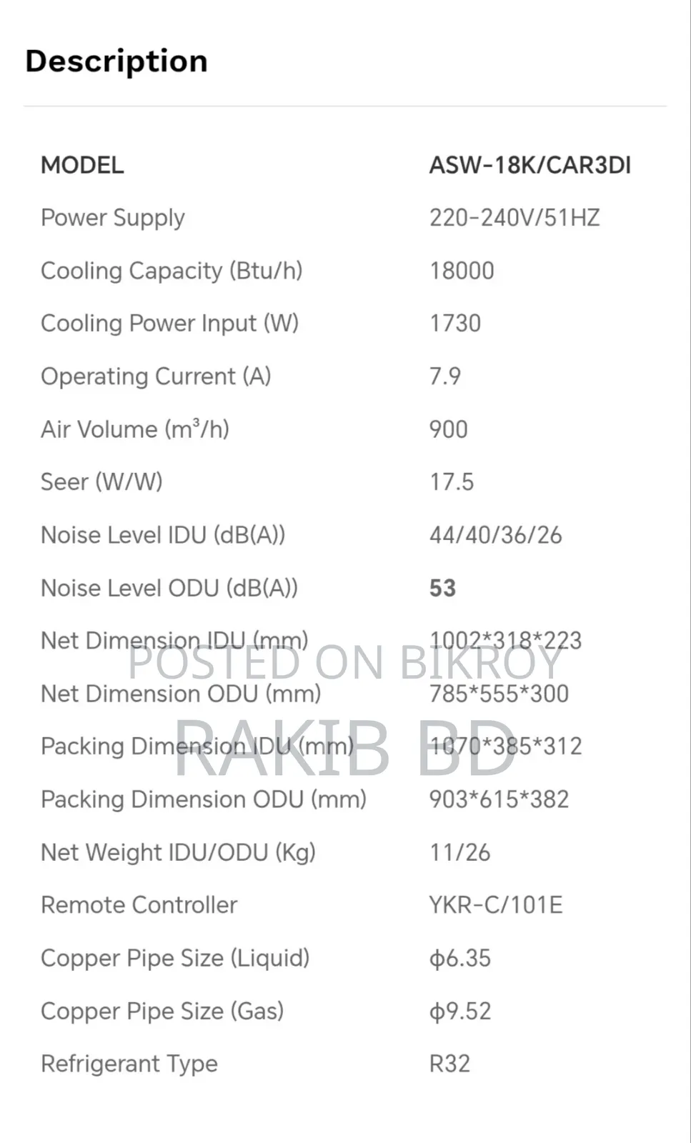 Aux 1.5 Ton Inverter AC | Full Intake | Official | Urgent Sell